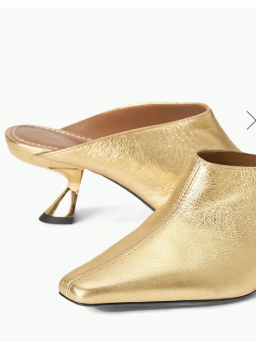STAUD Gold Leather Mules (size 38) - Picture 5 of 8